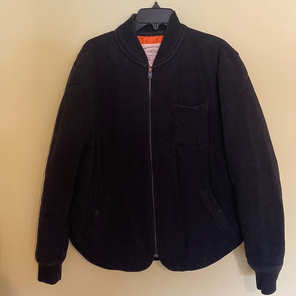 LAST MARKDOWN!! American Eagle Black Quilted Jacket with Orange Lining - Sz M - Picture 2 of 13